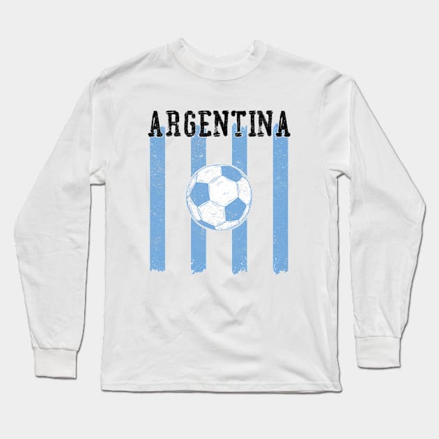 Argentina Soccer Jersey Stripes Long Sleeve T-Shirt by Ruffeli